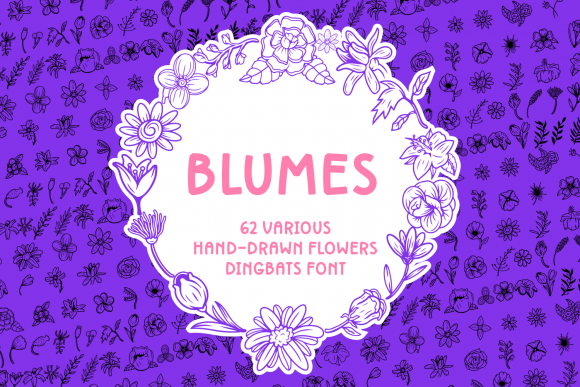 Blumes: A Delicate Dingbats Font for Handmade Branding