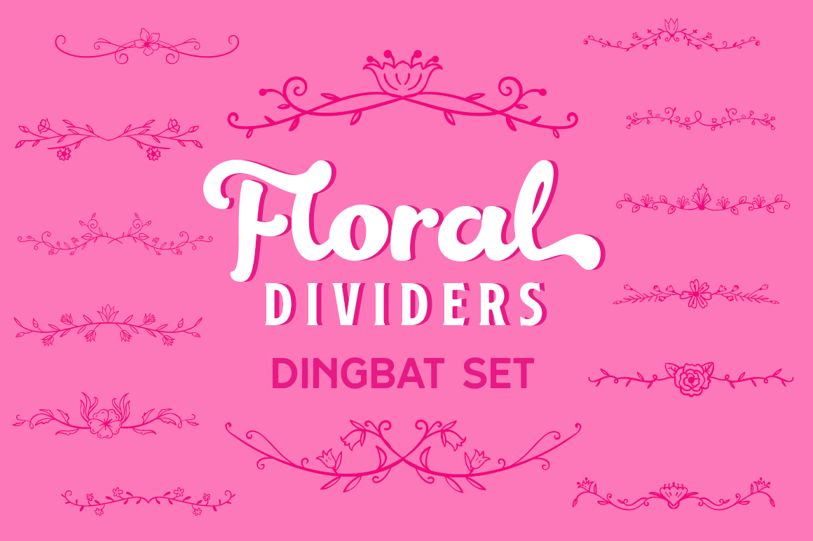 Floral Dividers Dingbat Set: A Creative Font for Brand Elegance