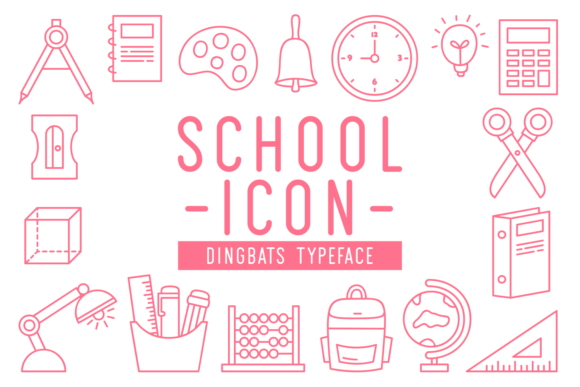 School Icon: A Playful Dingbats Typeface for Editorial Design